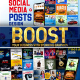 Eye-catching social media post designs to boost business engagement and sales with stunning graphics.