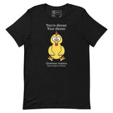 Funny chicken t-shirt featuring a cartoon chicken with grammar quote about 'You're' vs. 'Your'.