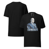 Berlusconi Retro Unisex T-Shirt featuring bold illustrated portrait of Silvio Berlusconi in vintage style.