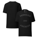 Moncler Archive 1952 black t-shirt showcasing minimalist design and premium quality.