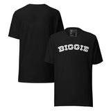 Biggie Retro Hip Hop Unisex T-Shirt front and back view showing bold block lettering on a black t-shirt.