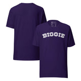 Biggie Retro Hip Hop Unisex T-Shirt in purple with bold block lettering design on front and back.