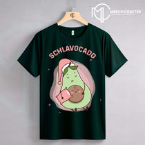 Schlavocado T-Shirt Designs für Deutsch merch by amazon featuring an avocado character with a cookie.