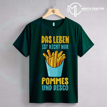 T-Shirt Designs für Deutsch merch by amazon with fun fries and disco graphic