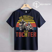 T-Shirt Designs für Deutsch merch by amazon featuring 'Wie der Vater, so die Tochter' graphic design.