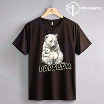 T-Shirt Designs für Deutsch merch by amazon featuring a bear and cub art with 'PAPABÄR' text.