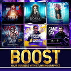Collection of vibrant event posters showcasing social media ad designs to boost business engagement.