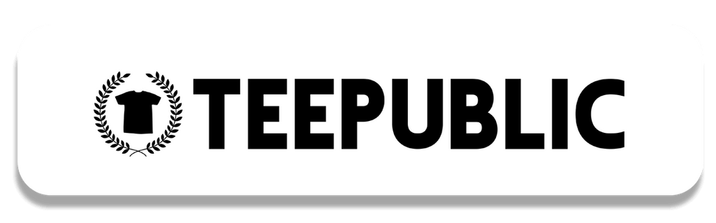 TeePublic logo featuring a t-shirt icon and laurel wreath design, representing custom apparel and merchandise.