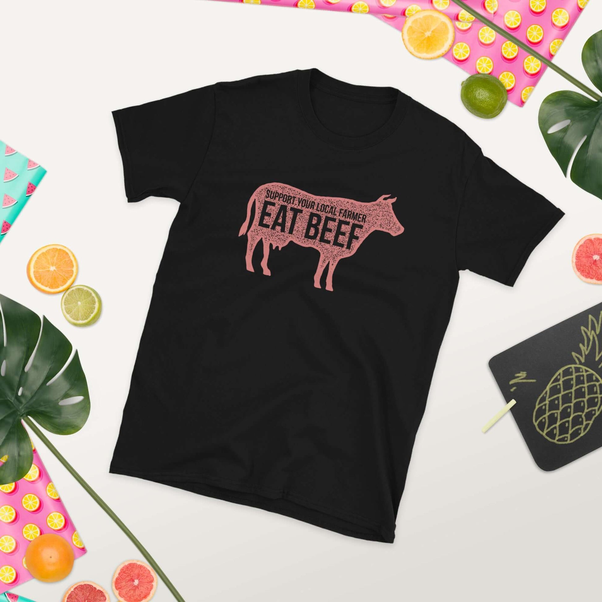 Support your Local Farmers Eat Beef Short-Sleeve Unisex T-Shirt