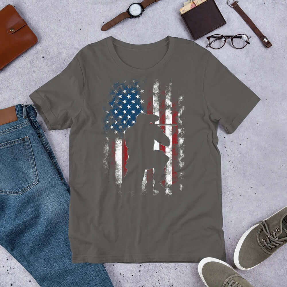 Battle-Worn Patriotism Paintball Distressed USA Flag Unisex t-shirt