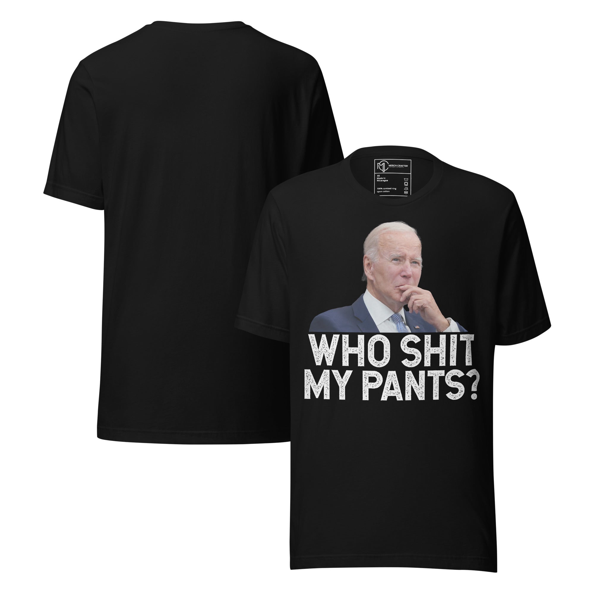 Who Shit My Pants Funny Anti Biden Retro Unisex T-Shirt with bold graphic design