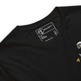Close-up of the collar and label on the Alligator Alcatraz Shirt, a funny Florida gator-themed unisex t-shirt.
