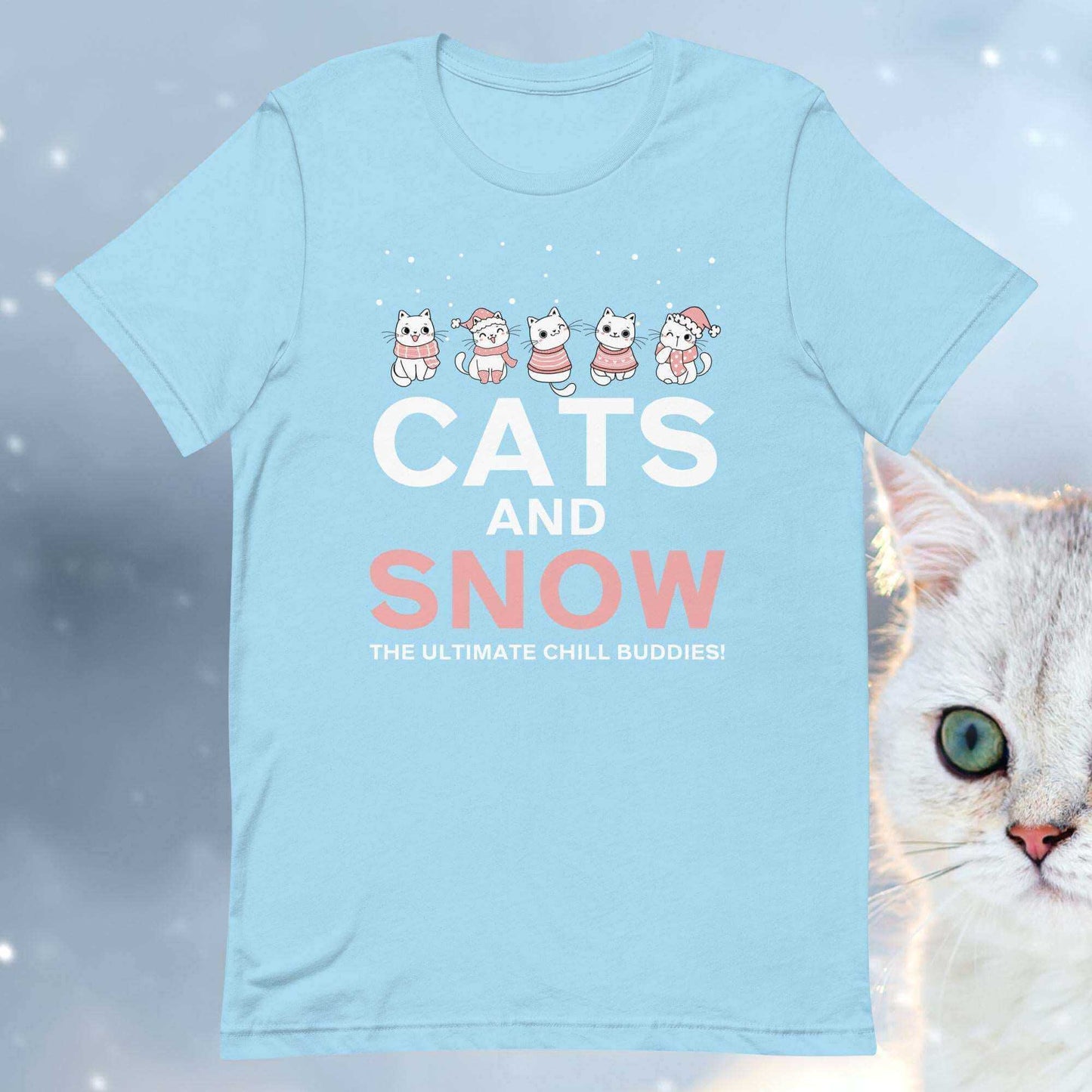 Cats and Snow: The Ultimate Chill Buddies! Unisex t-shirt